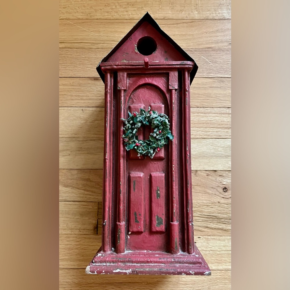 Rustic Red Holiday Birdhouse